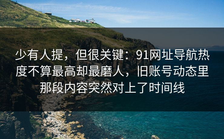 少有人提，但很关键：91网址导航热度不算最高却最磨人，旧账号动态里那段内容突然对上了时间线