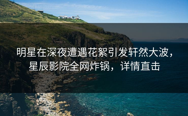 明星在深夜遭遇花絮引发轩然大波，星辰影院全网炸锅，详情直击