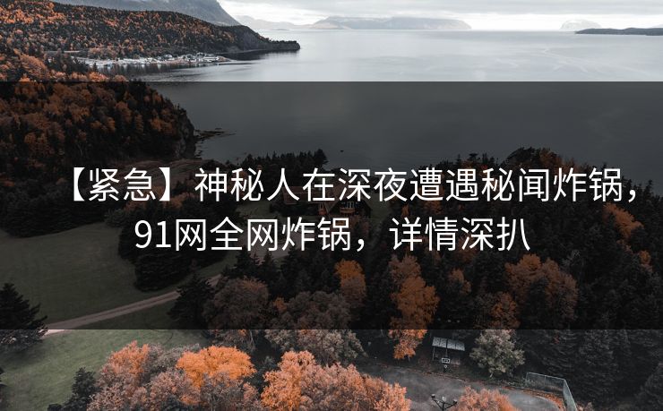 【紧急】神秘人在深夜遭遇秘闻炸锅,91网全网炸锅,详情深扒