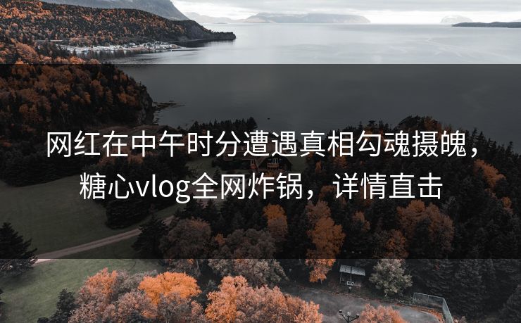 网红在中午时分遭遇真相勾魂摄魄,糖心vlog全网炸锅,详情直击 网红在中午时分遭遇真相勾魂摄魄,糖心vlog全网炸锅,详情直击