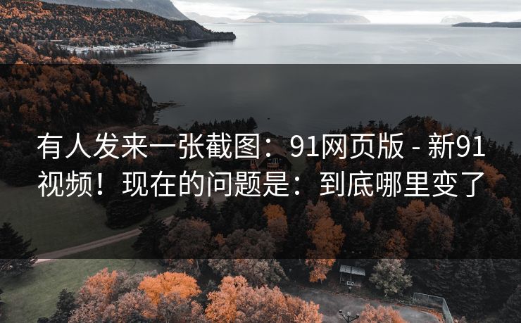 有人发来一张截图:91网页版 - 新91视频!现在的问题是:到底哪里变了 有人发来一张截图:91网页版 - 新91视频!现在的问题是:到底哪里变了